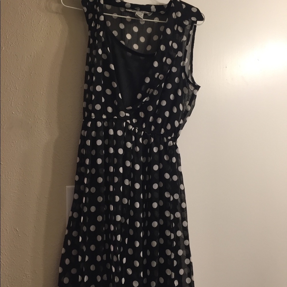 Black and white polka dot dress